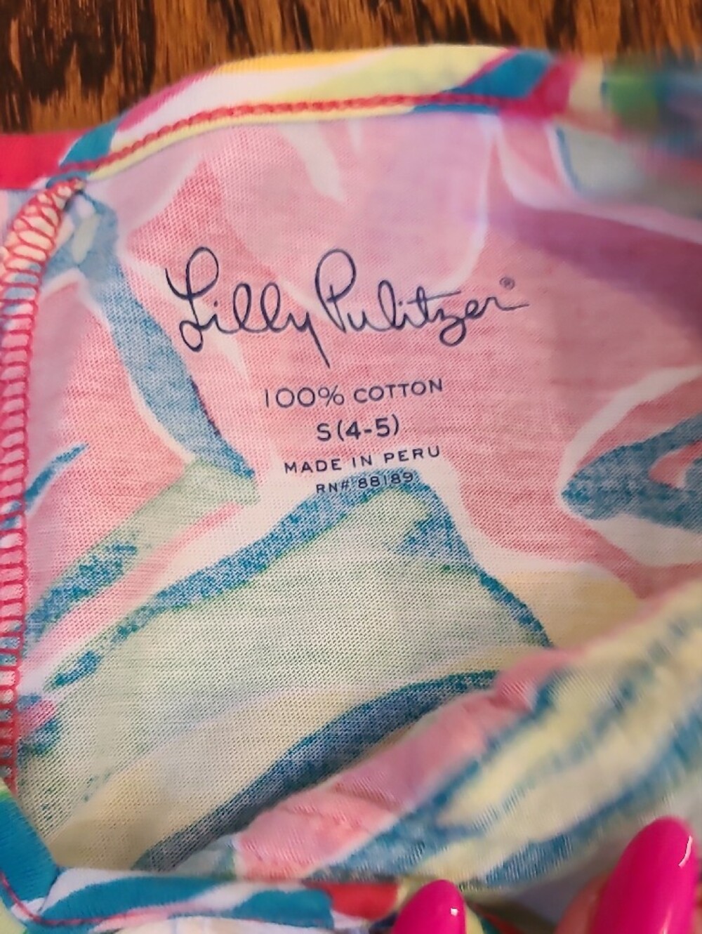 Lilly Pulitzer Bundle Girls Bright Pink & Multi Floral Casual Dress Small 4-5 - Picture 14 of 16